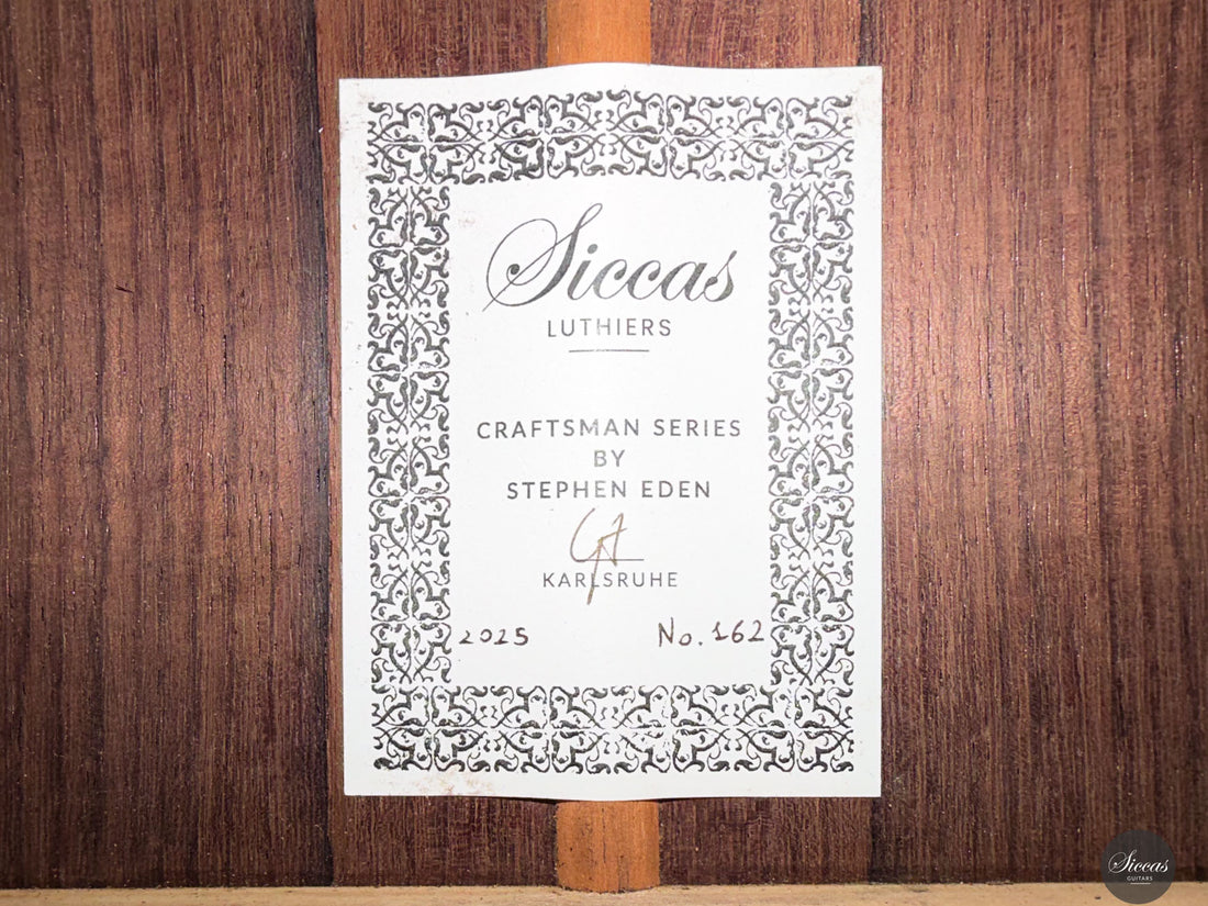 Siccas Luthiers - Craftsman Series by Stephen Eden - Lattice - Certificate